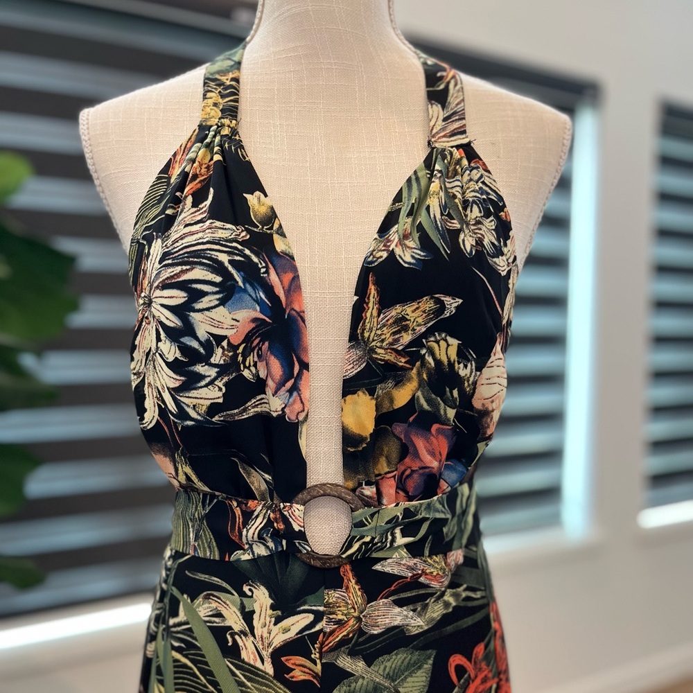 New Tropic trim tie black jumpsuit.